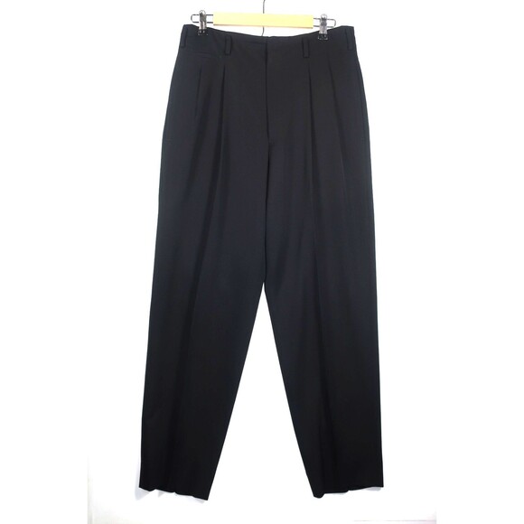 VTG Matsuda Japan Nicole Black Men's Wool Silk High Waist Pants Pleats 32 x 43 M - Picture 2 of 15